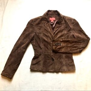 Elements by Vakko Brown suede blazer.